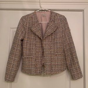 LOFT multicolor tweed jacket, size 4 petite